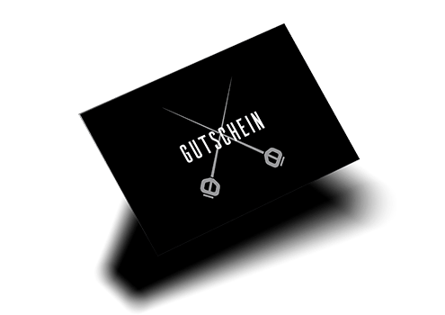 Ein Gutschein mit zwei gekreuzten Schwertern und der Aufschrift 'Gutschein'